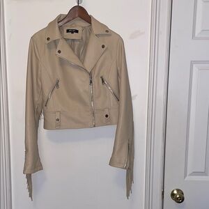 Nasty Gal Tan Faux Leather Jacket Western Cowgirl inspired